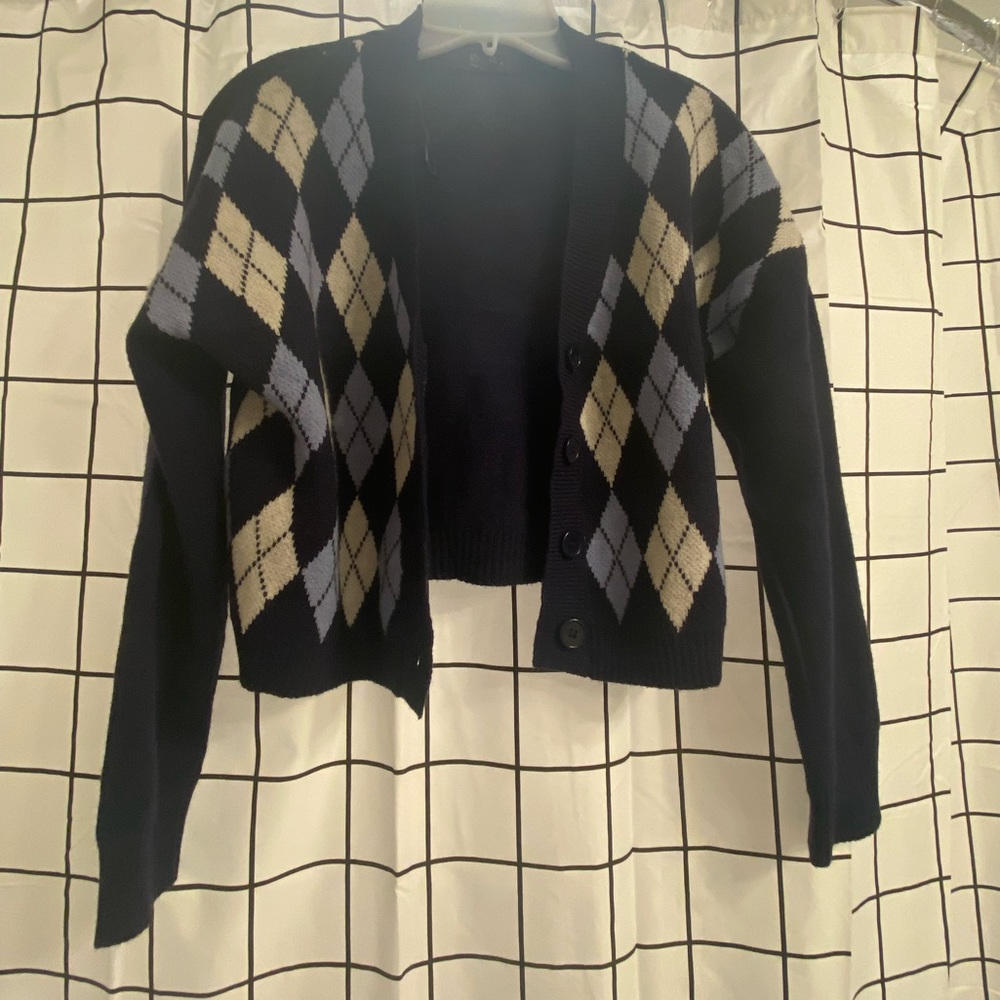 Argyle blue cardigan